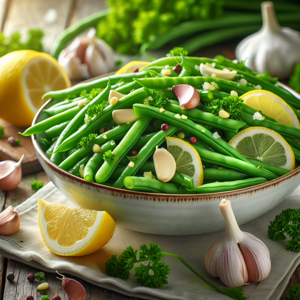 Image de Salade de haricots verts à l'ail et au citron