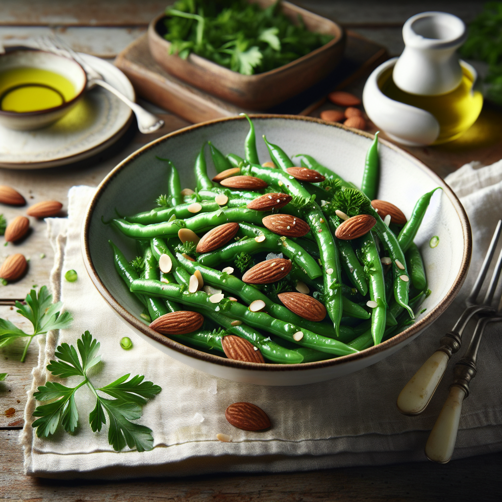 Image de Salade de haricots verts aux amandes