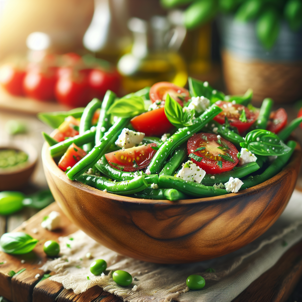 Image de Salade de haricots verts aux tomates et feta