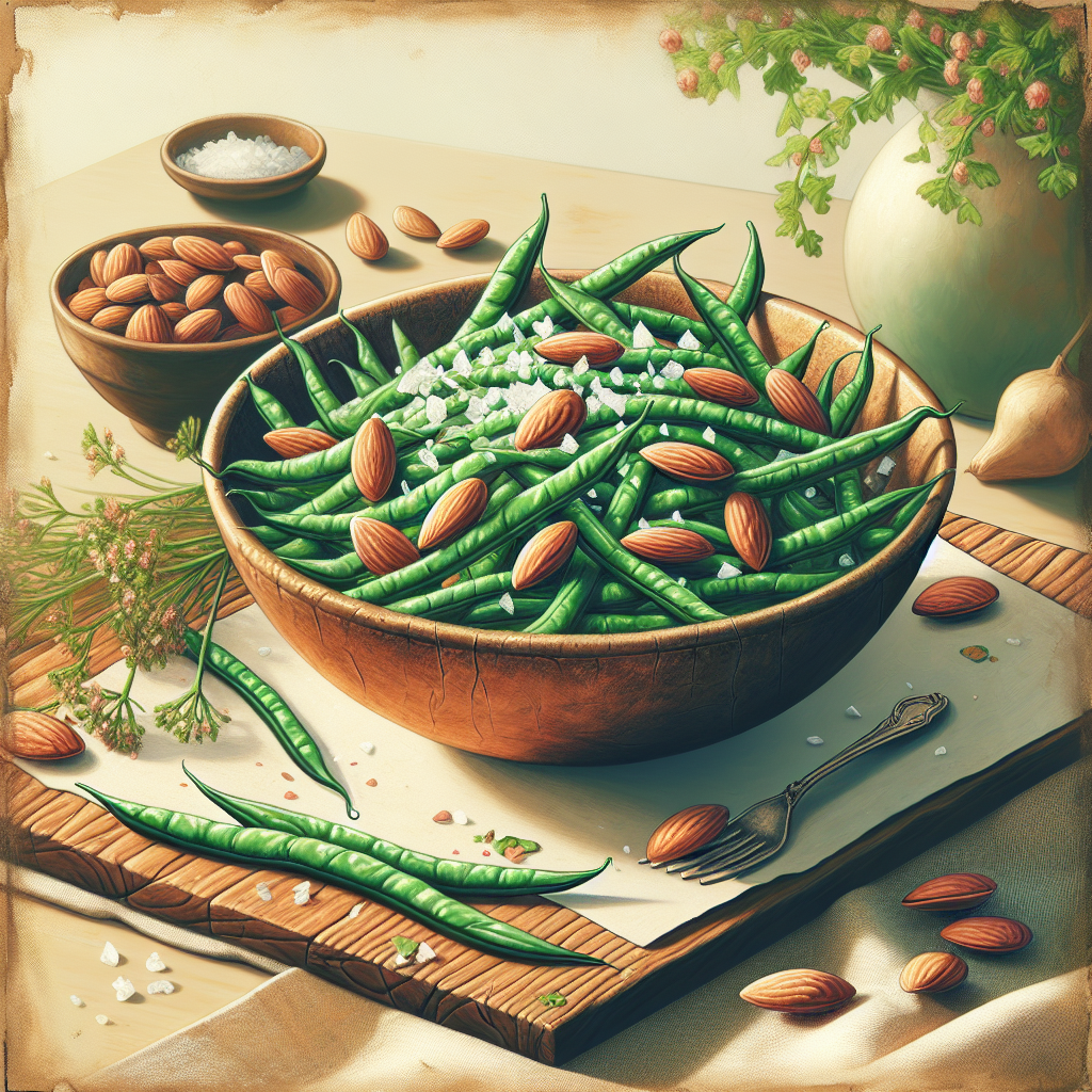 Image de Salade de haricots verts et amandes grillées