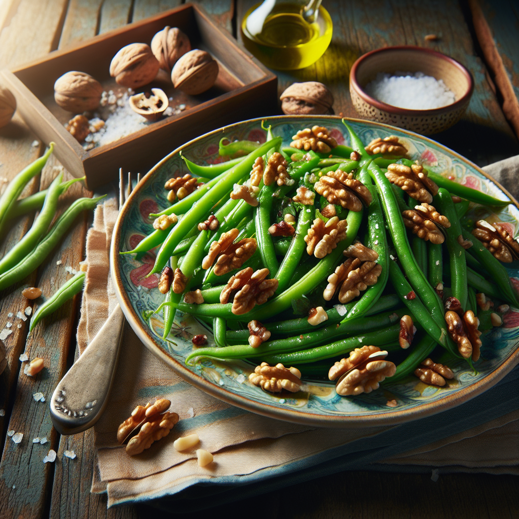 Image de Salade de haricots verts et noix