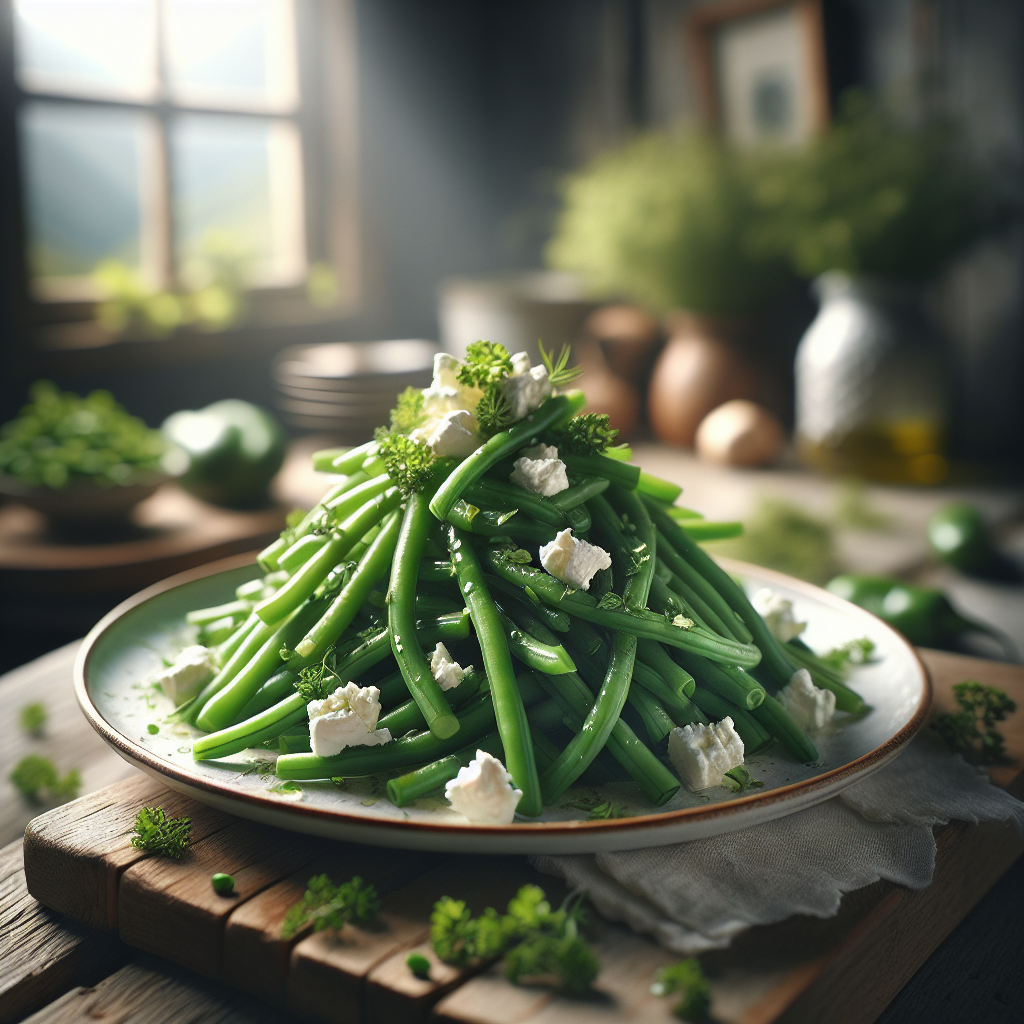 Image de Salade de haricots verts extra-fins et fromage de chèvre