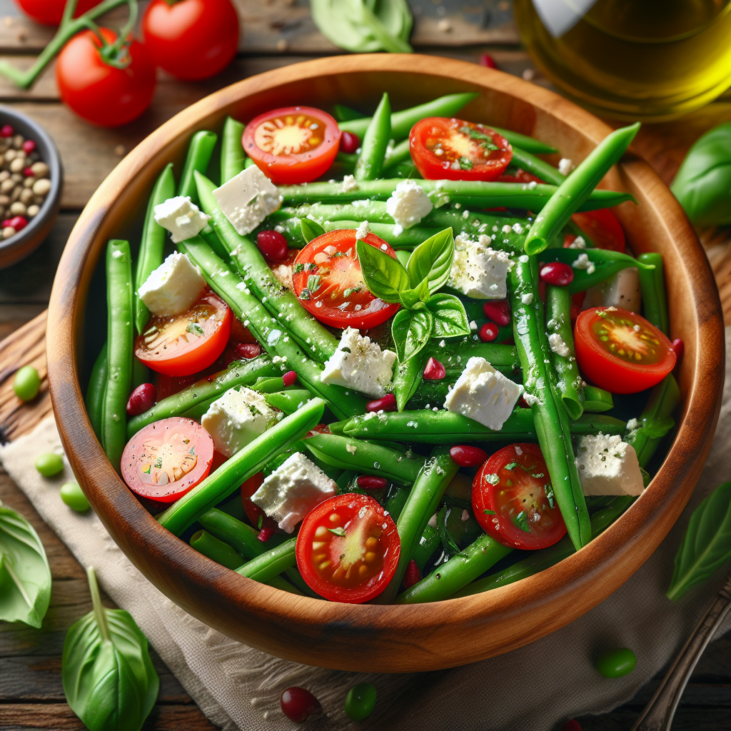 Image de Salade de haricots verts, tomates cerises et feta