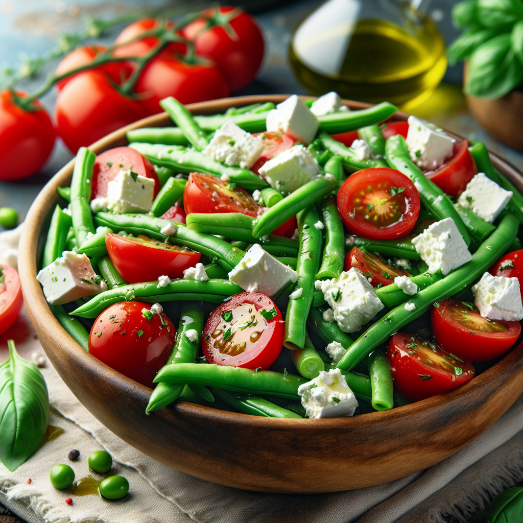 Image de Salade de haricots verts, tomates et feta