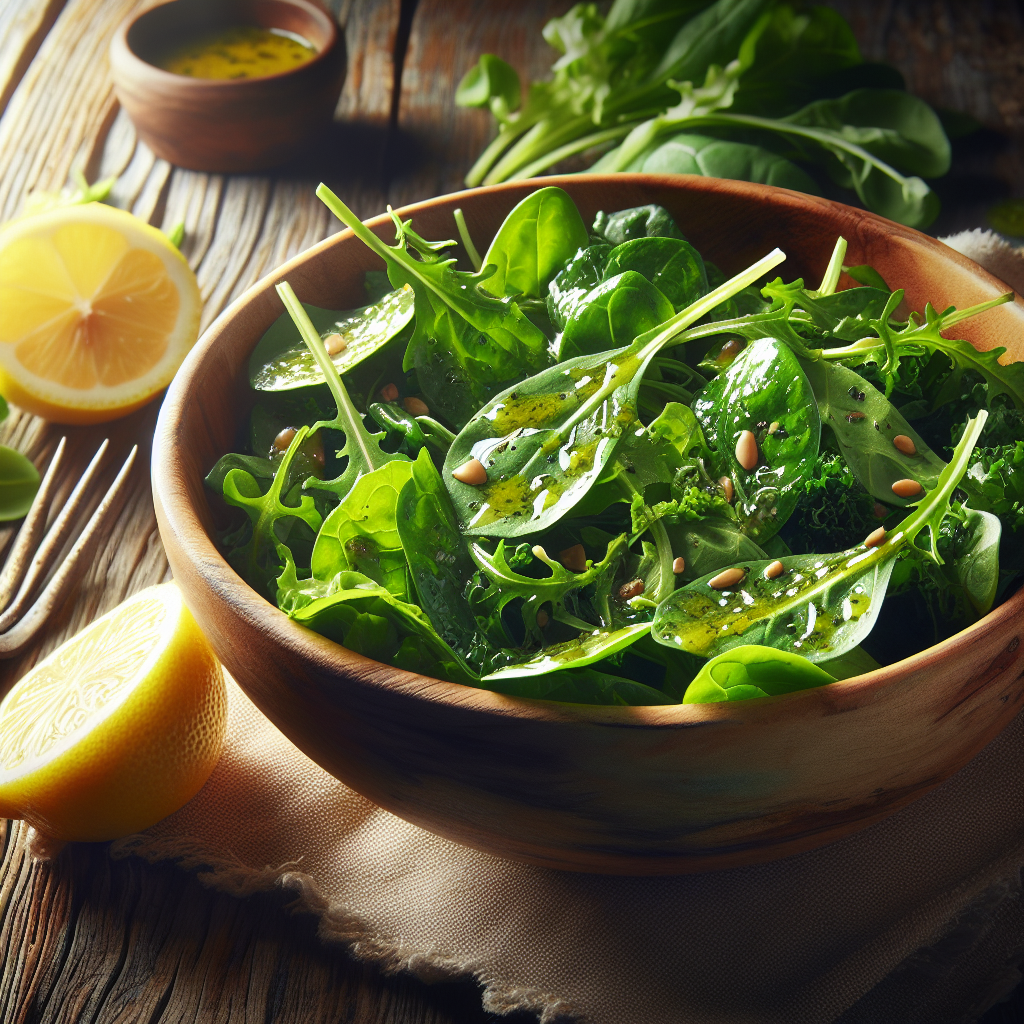 Image de Salade de jeunes pousses avec vinaigrette au citron