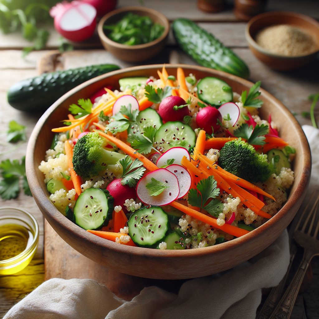 Image de Salade de légumes lacto-fermentés et quinoa