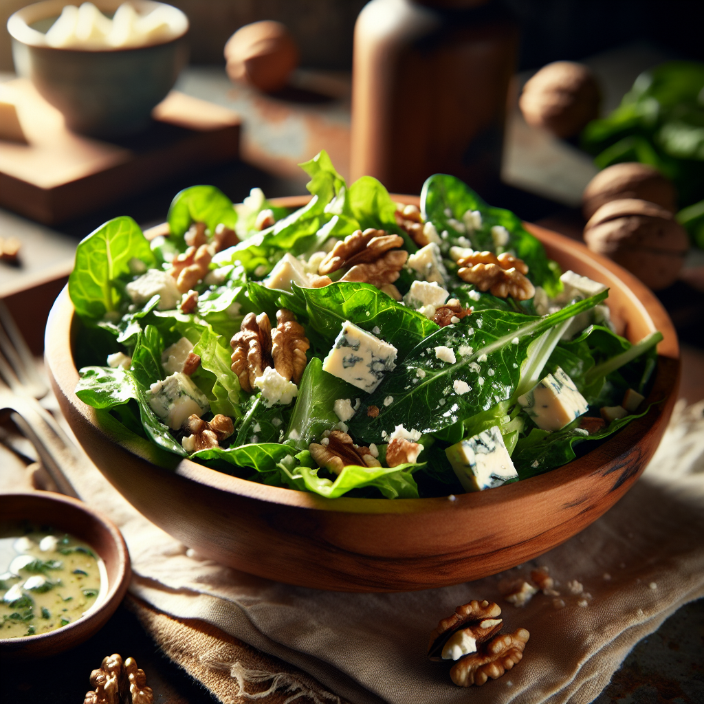 Image de Salade de mâche aux noix et fromage