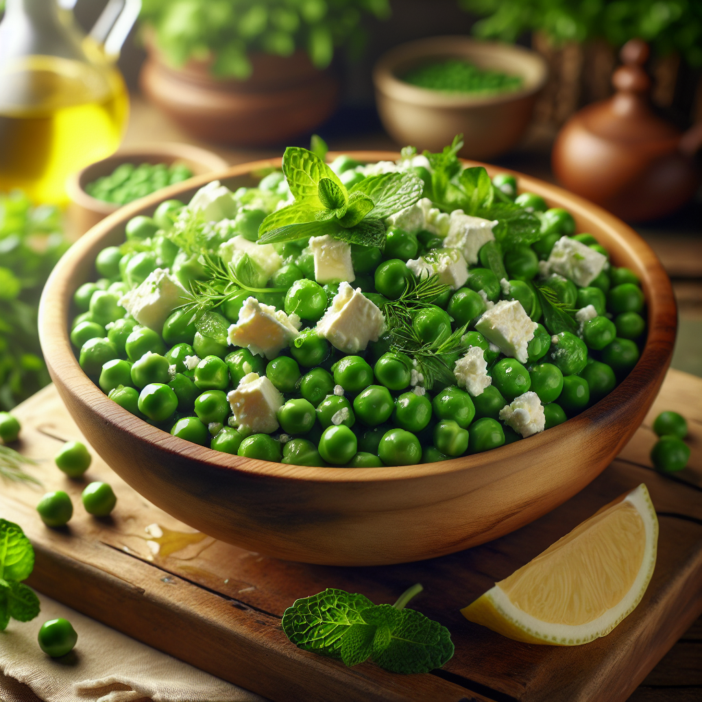 Image de Salade de petits pois à l'étuvée et feta