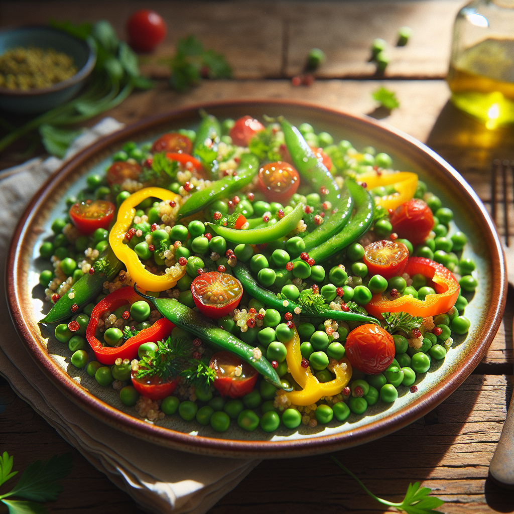 Image de Salade de petits pois à l'étuvée et quinoa