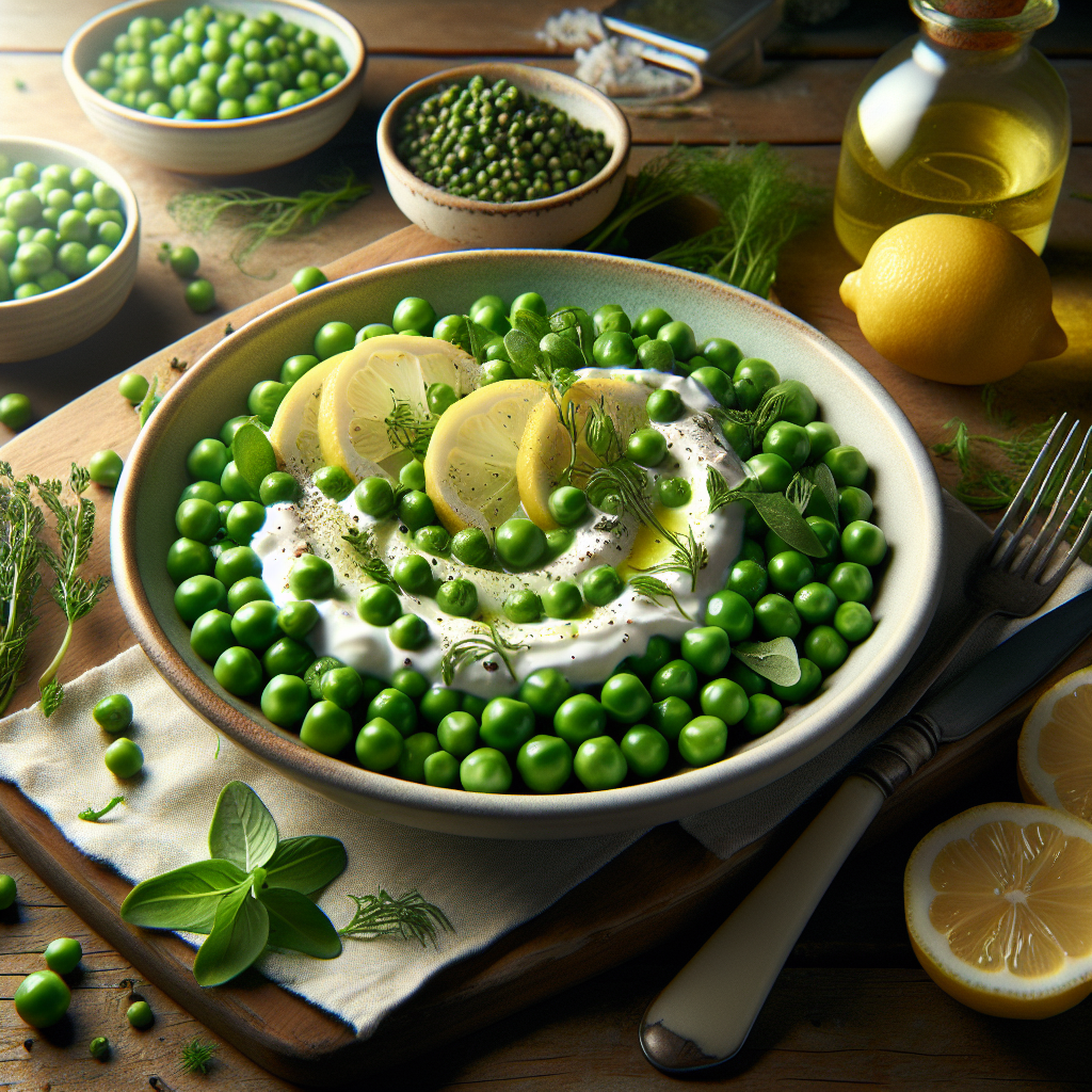 Image de Salade de petits pois au yaourt citronné