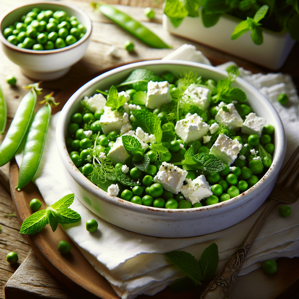 Image de Salade de petits pois et feta légère