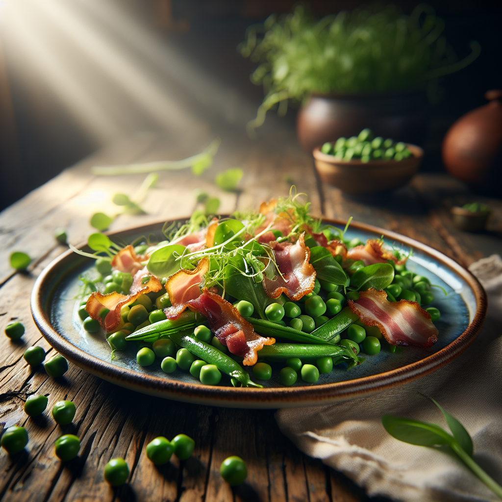 Image de Salade de petits pois et lardons