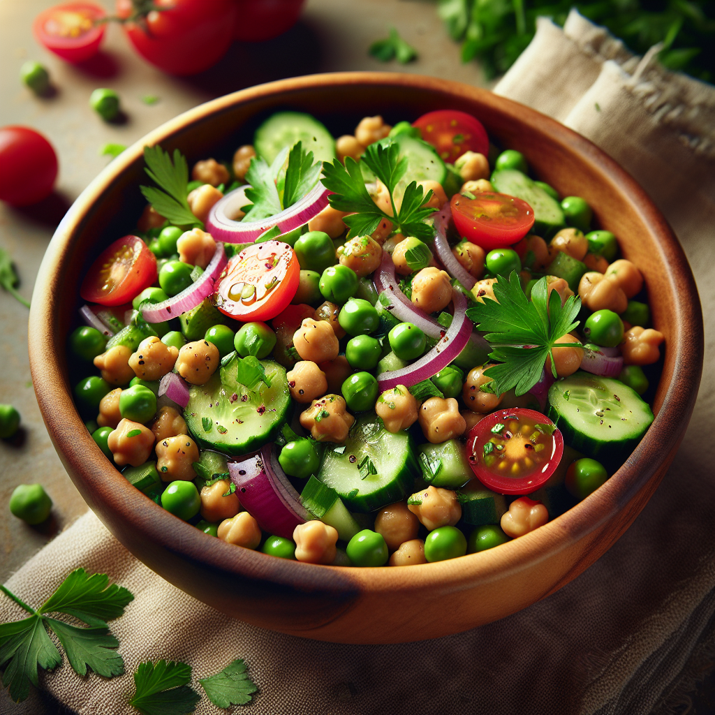 Image de Salade de pois chiches et petits pois