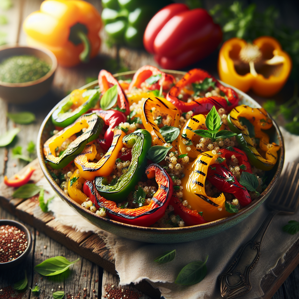 Image de Salade de poivrons grillés aux herbes et quinoa