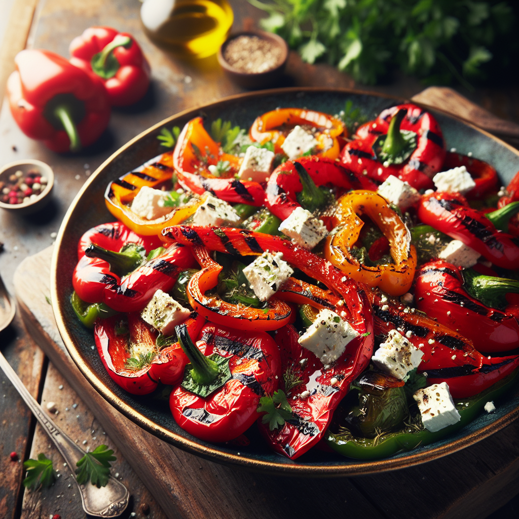 Image de Salade de poivrons rouges grillés et feta