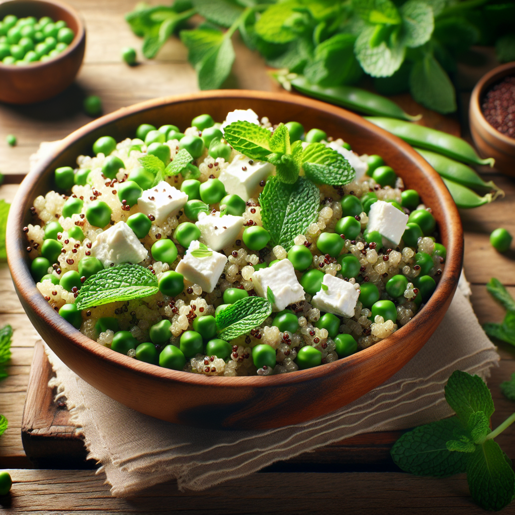 Image de Salade de quinoa aux petits pois bio et feta