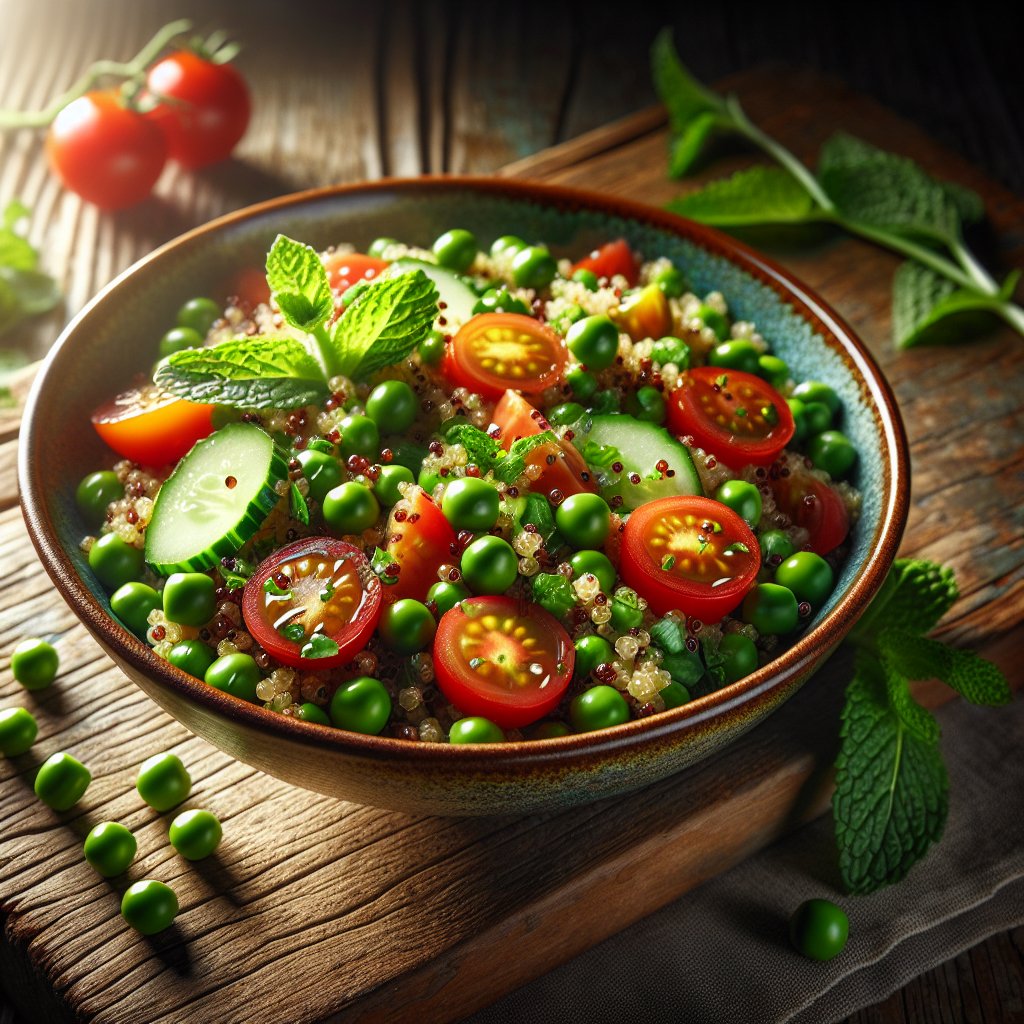 Image de Salade de quinoa aux petits pois frais