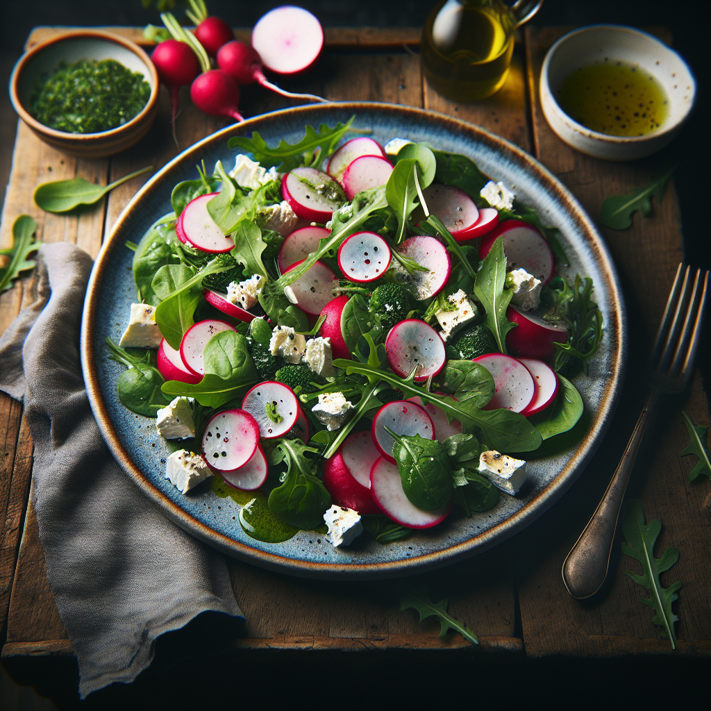 Image de salade de radis et chèvre frais