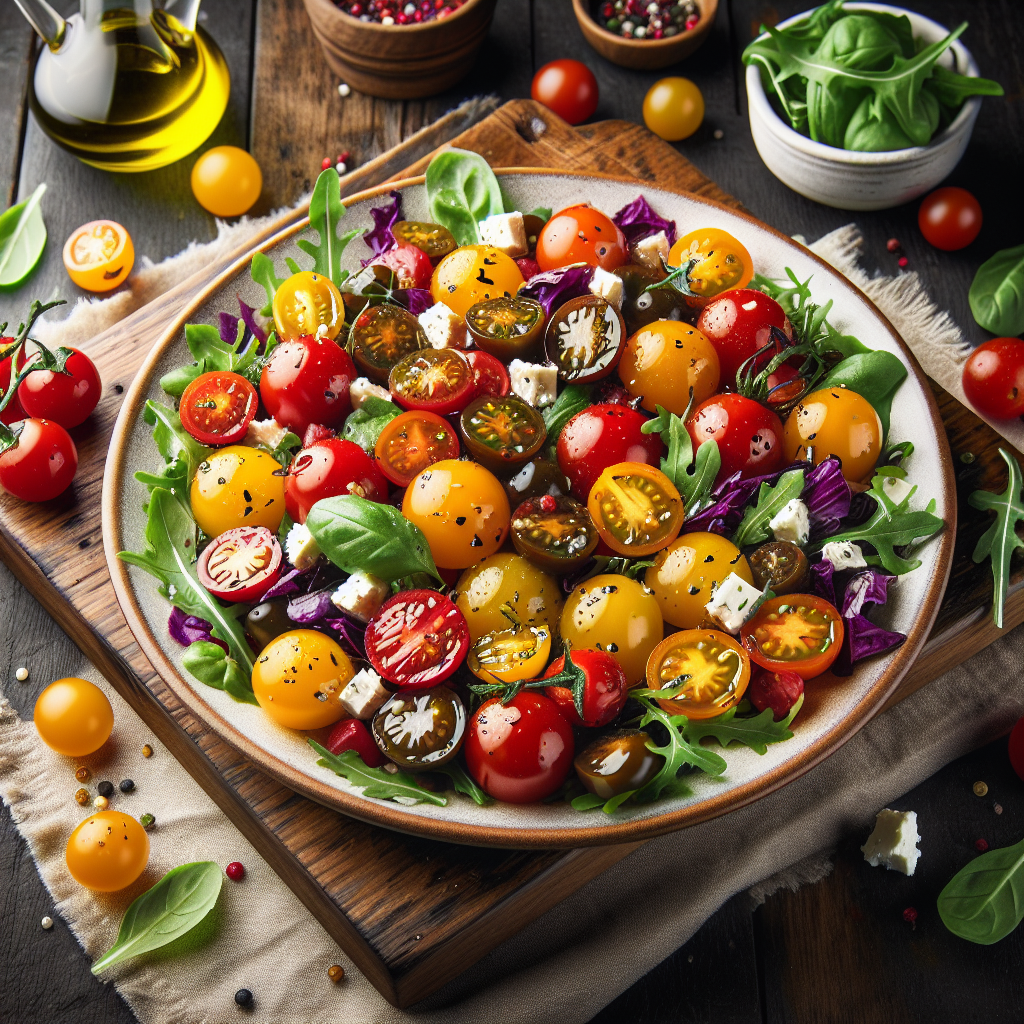 Image de Salade de tomates cerises multicolores