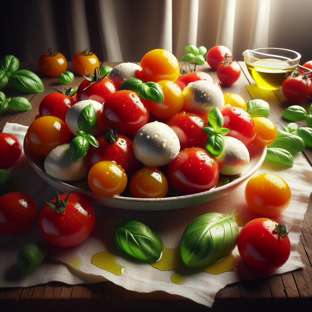 Image de Salade de tomates Datterino et mozzarella