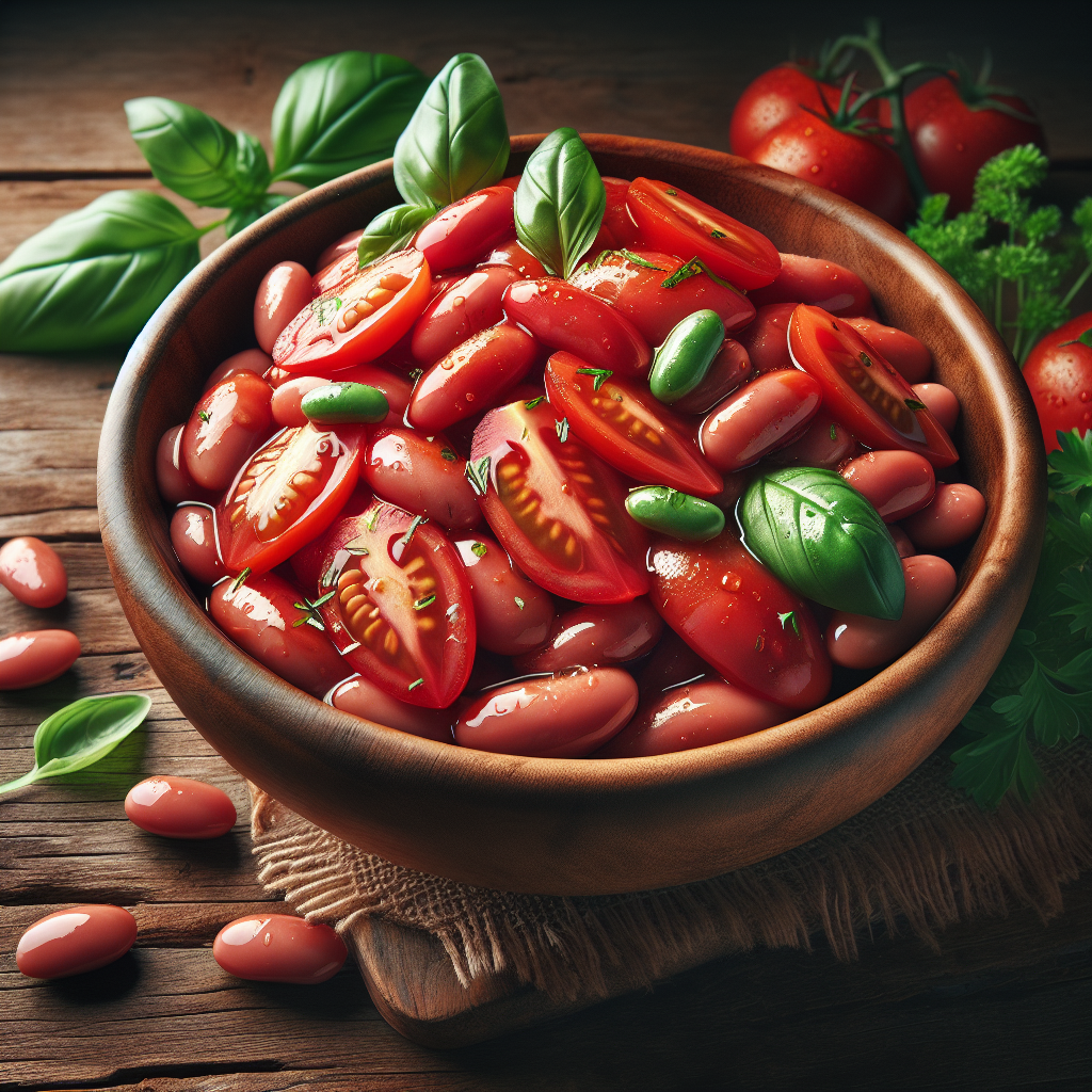 Image de Salade de tomates pelées et haricots rouges