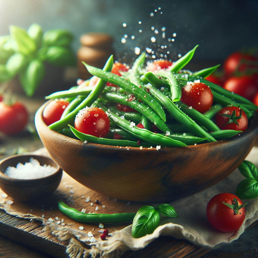 Image de Salade d'haricots verts et tomates cerises