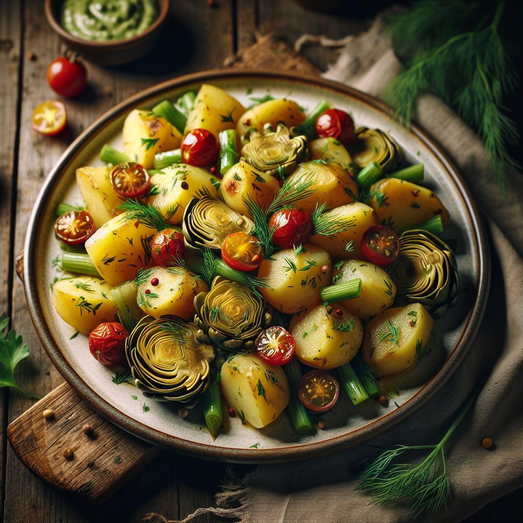 Image de Salade tiède de coeurs d'artichaut et pommes de terre