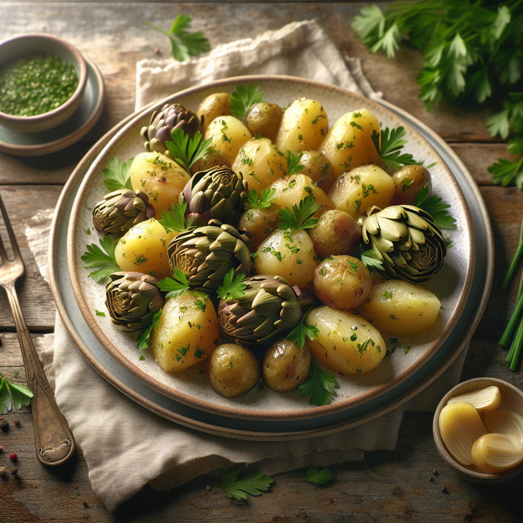 Image de Salade tiède de coeurs d'artichauts et pommes de terre