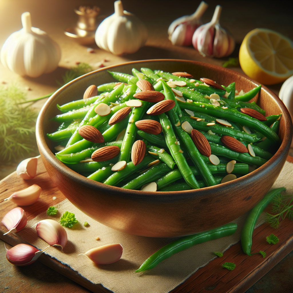 Image de Salade tiède de haricots verts aux amandes