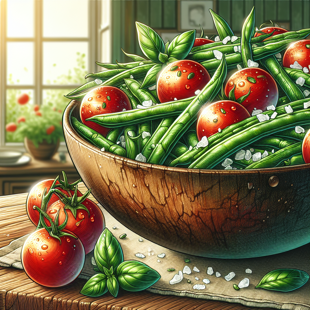 Image de Salade tiède de haricots verts et tomates cerises