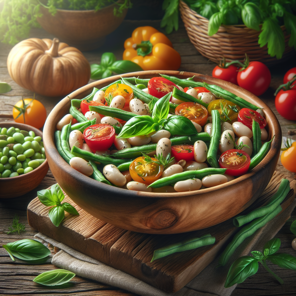 Image de Salade tiède de mogettes de Vendée BIO et légumes de saison