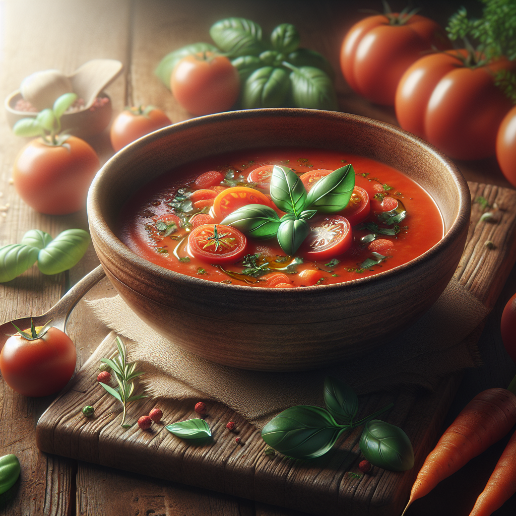 Image de Soupe à la chair de tomates et aux légumes