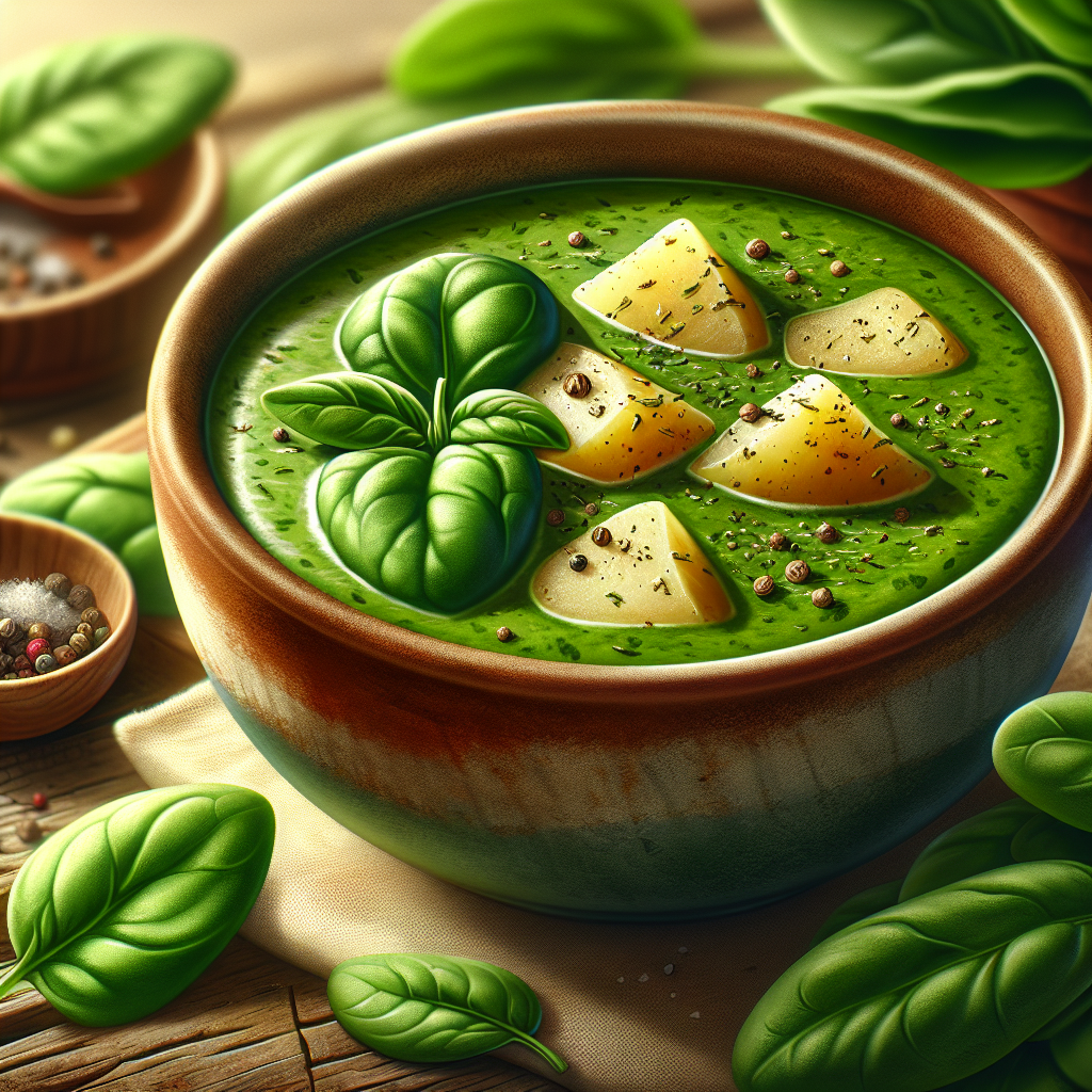 Image de Soupe crémeuse aux épinards et pommes de terre