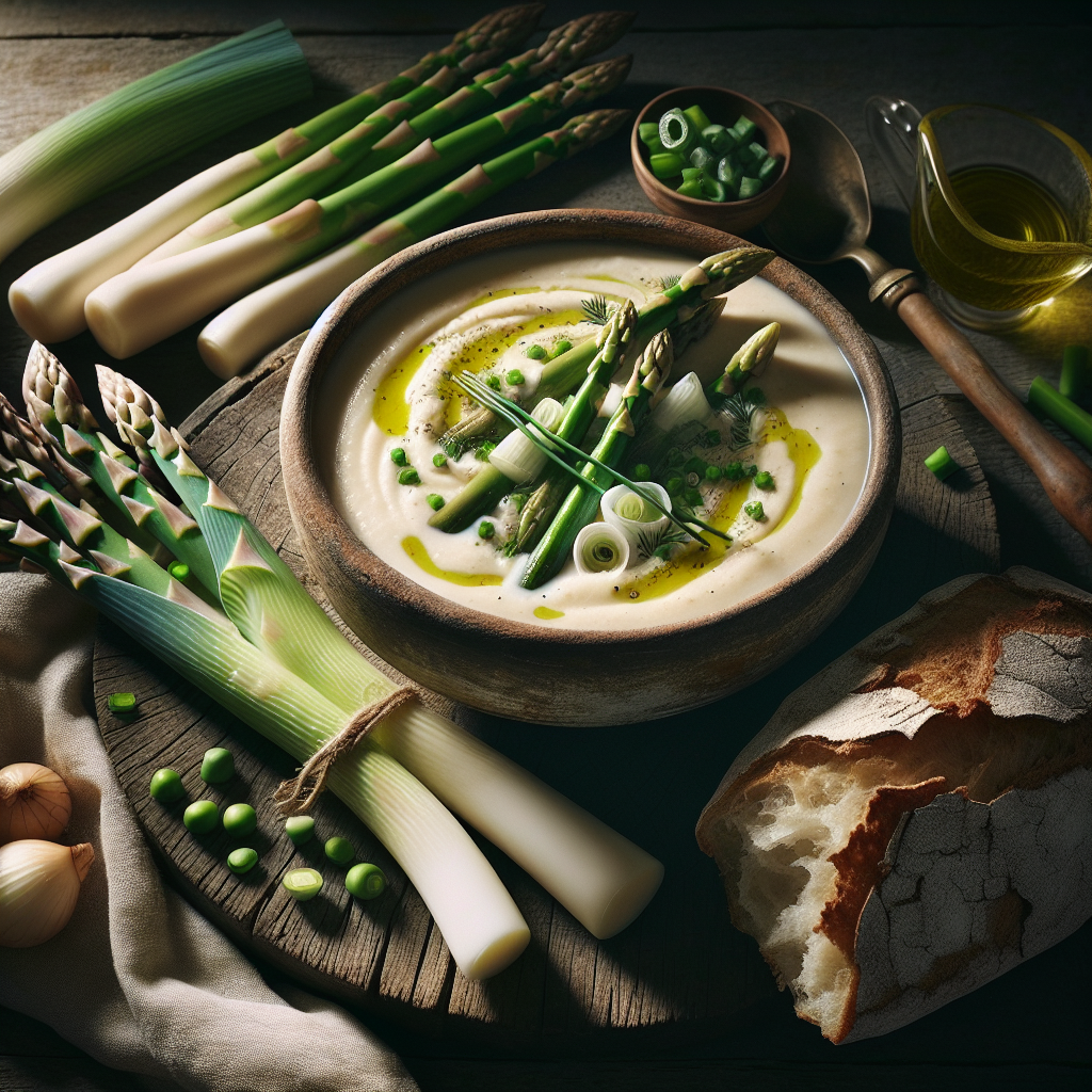 Image de Soupe d'asperges blanches et poireau