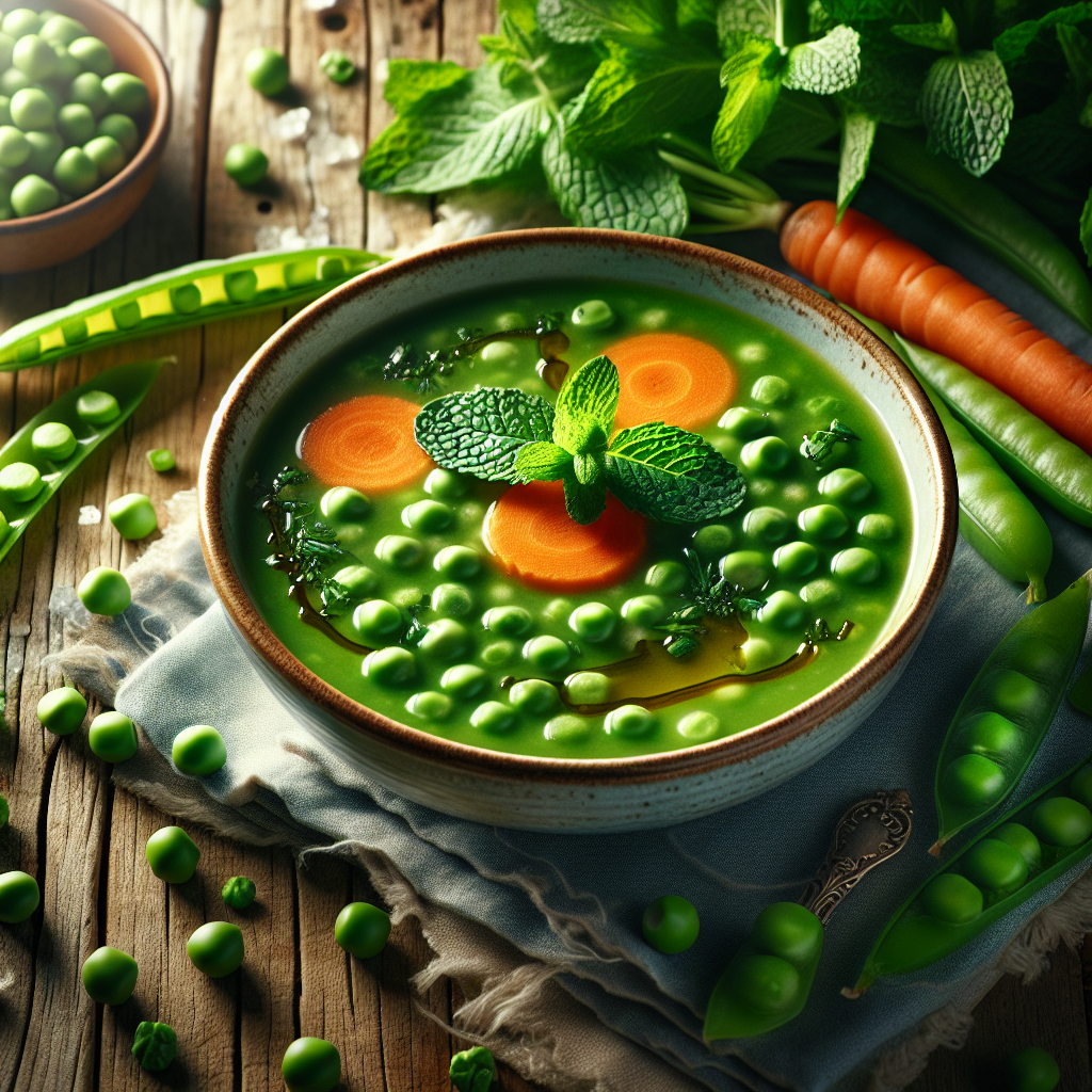 Image de Soupe de petits pois et carottes