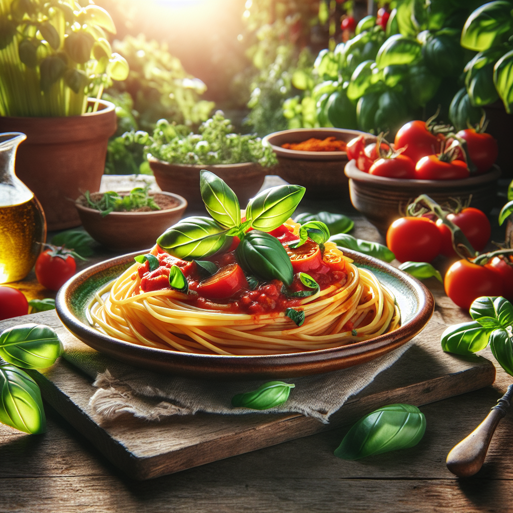 Image de Spaghetti à la sauce tomate basilic Jardin Bio