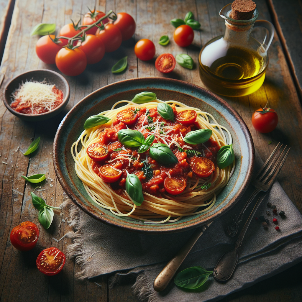 Image de Spaghetti à la sauce tomate bio simple