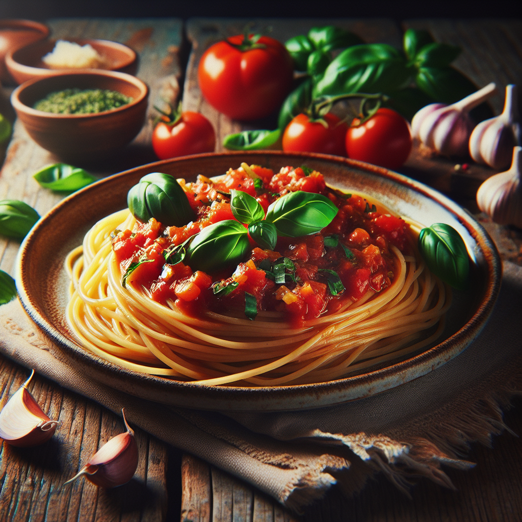 Image de Spaghetti à la sauce tomate biologique