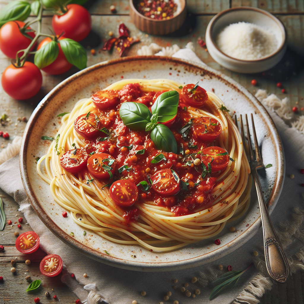 Image de Spaghetti à la sauce tomate épicée