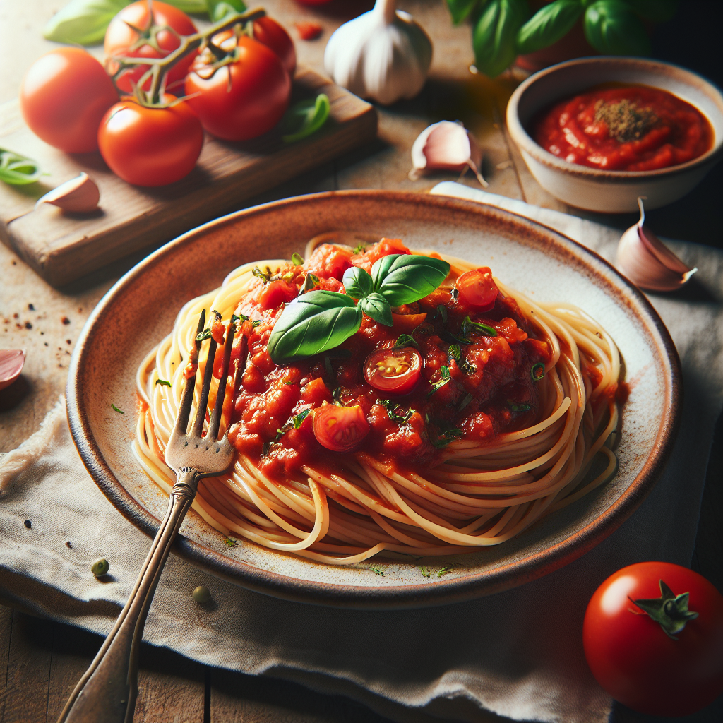 Image de Spaghettis à la sauce tomate bio