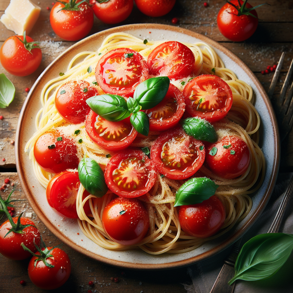 Image de Spaghettis aux tomates pelées