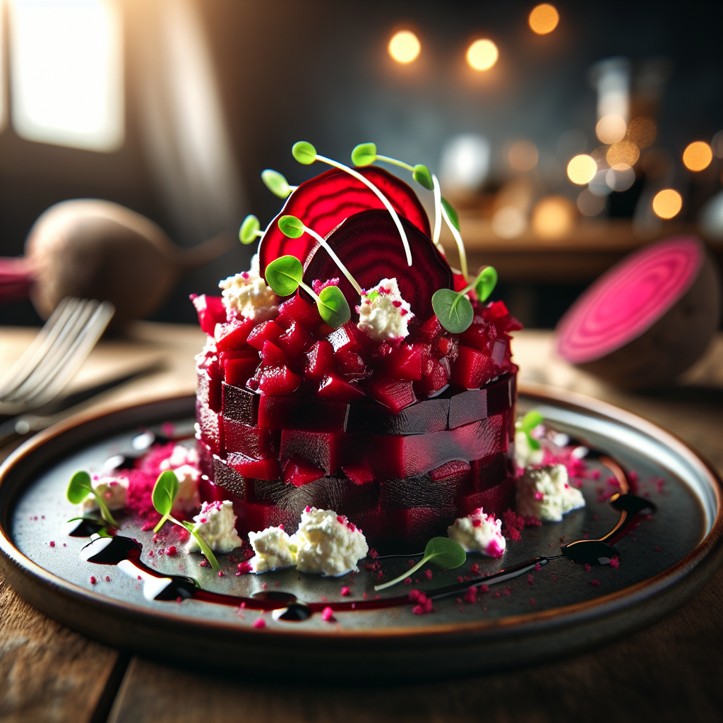 Image de Tartare de betteraves rouges avec chèvre frais