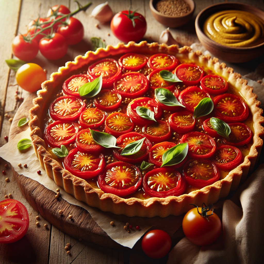 Image de Tarte à la tomate et à la moutarde