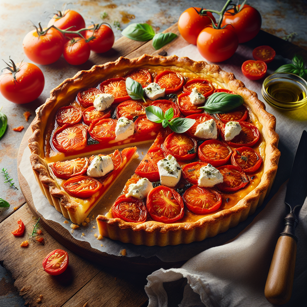 Image de Tarte au concentré de tomates et chèvre