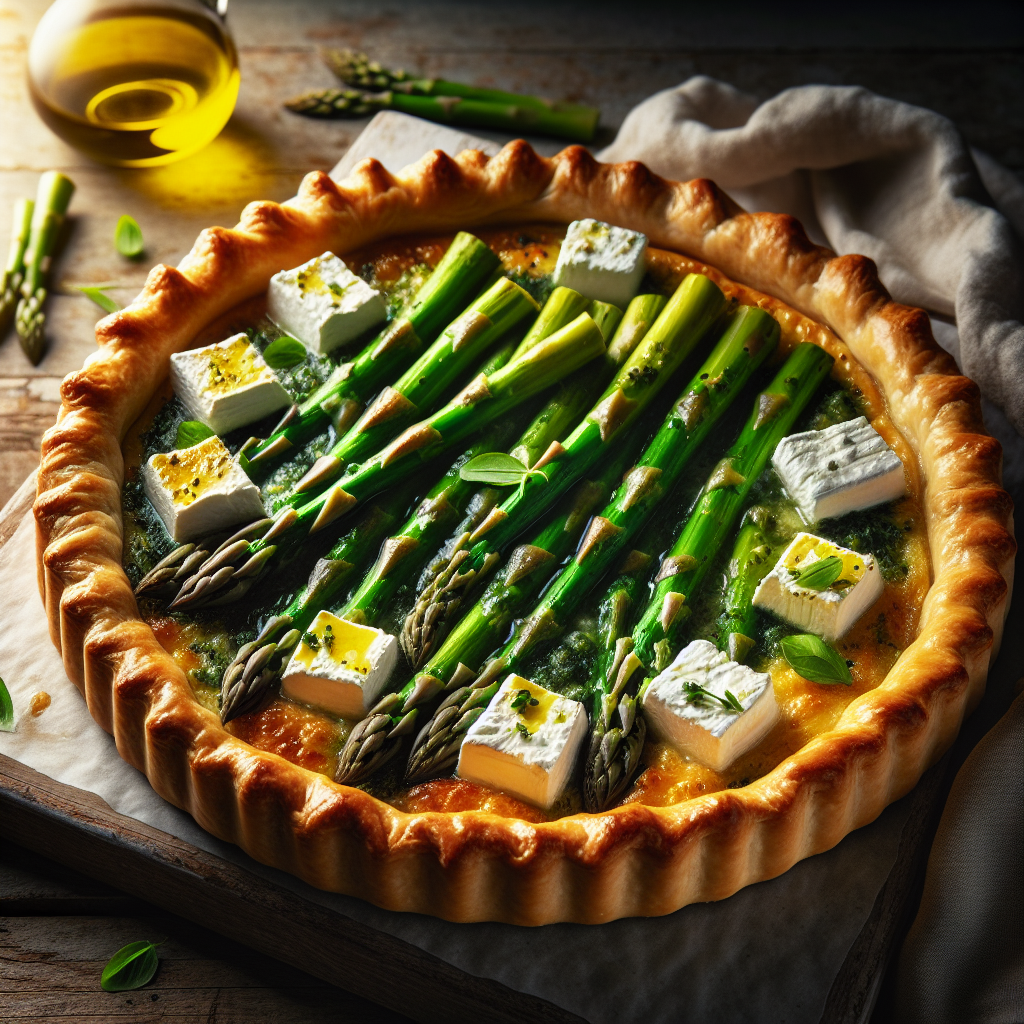 Image de Tarte aux asperges vertes et fromage de chèvre