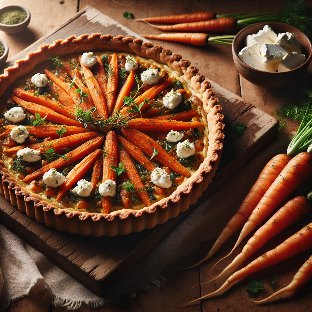 Image de Tarte aux carottes râpées et chèvre