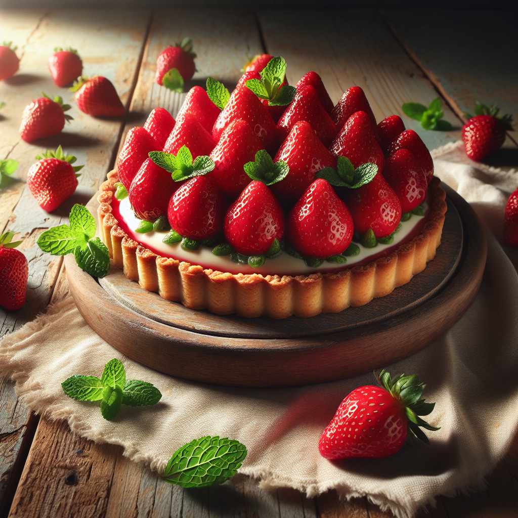 Image de Tarte aux fraises entières