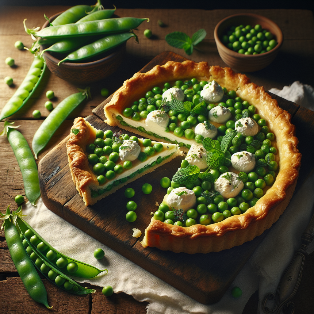 Image de Tarte aux petits pois bio et fromage de chèvre