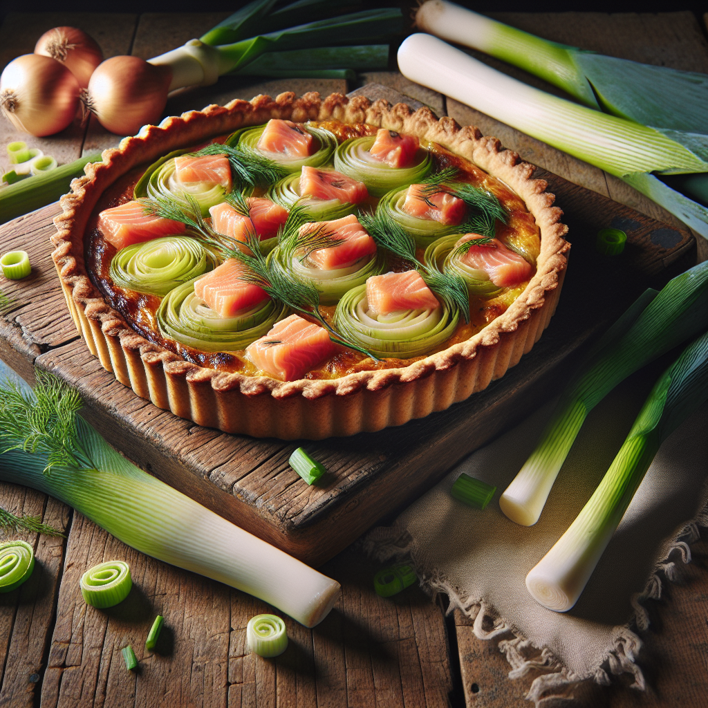 Image de Tarte poireaux et saumon