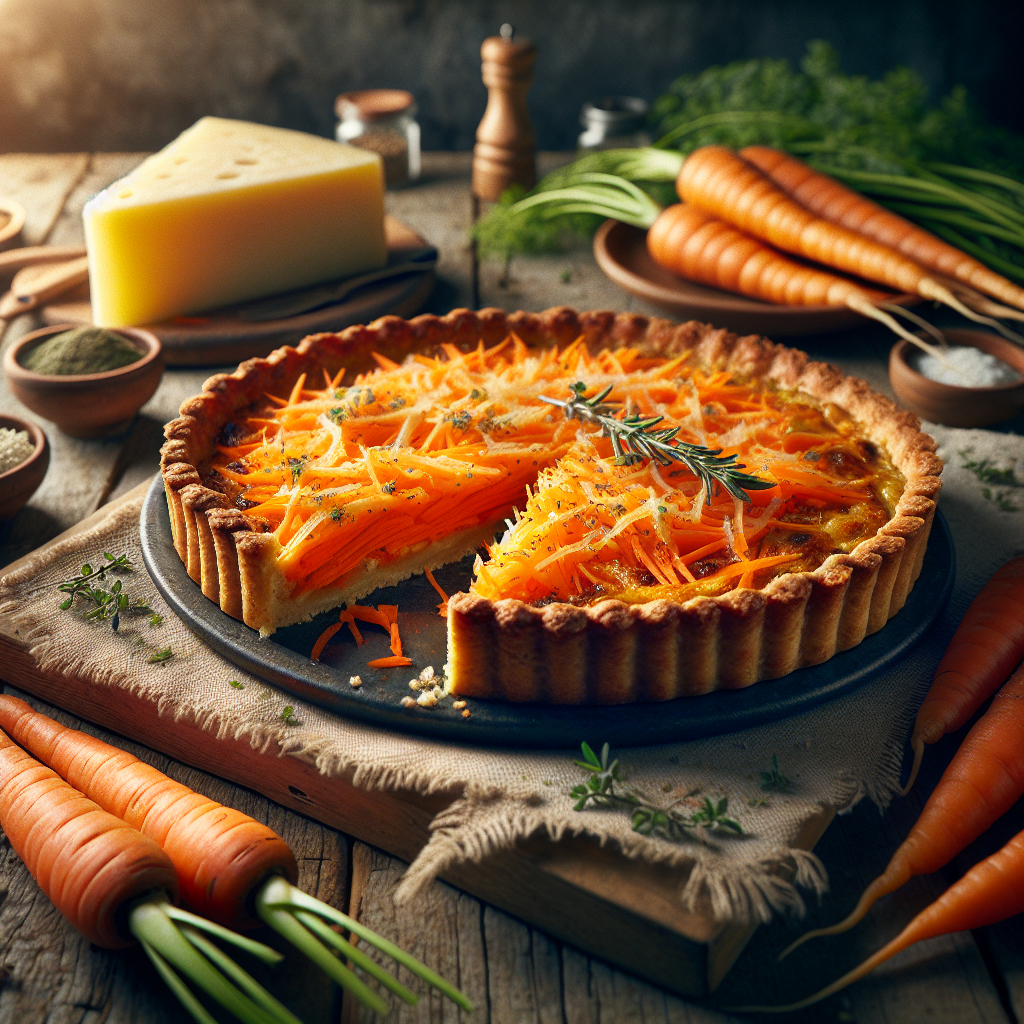 Image de Tarte salée aux carottes râpées et fromage